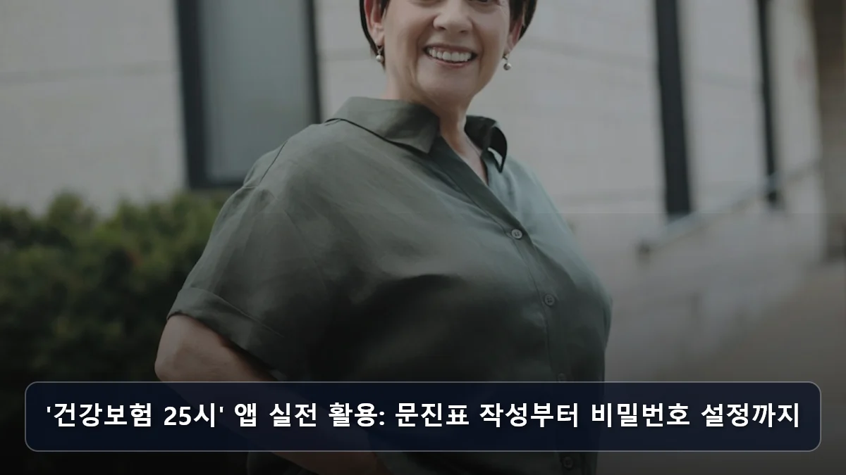 '건강보험 25시' 앱 실전 활용: 문진표 작성부터 비밀번호 설정까지 관련 이미지