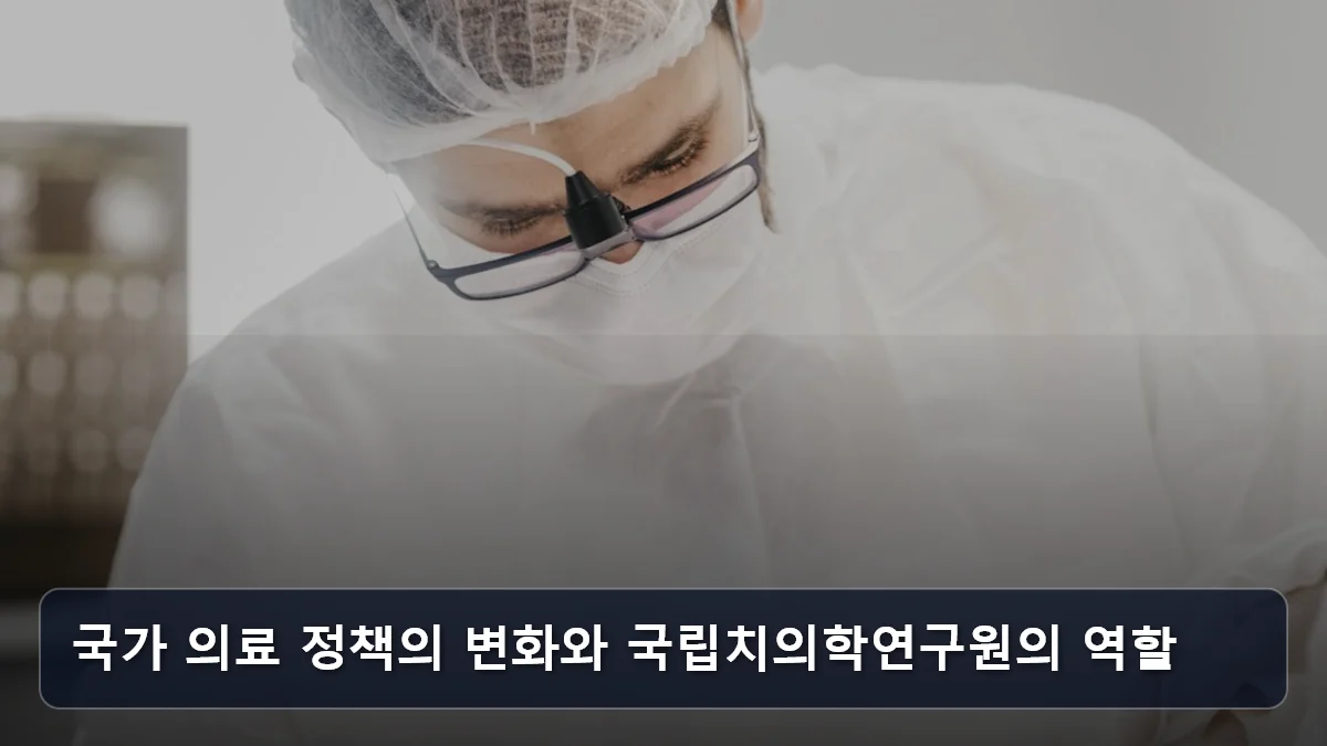 국가 의료 정책의 변화와 국립치의학연구원의 역할 관련 이미지