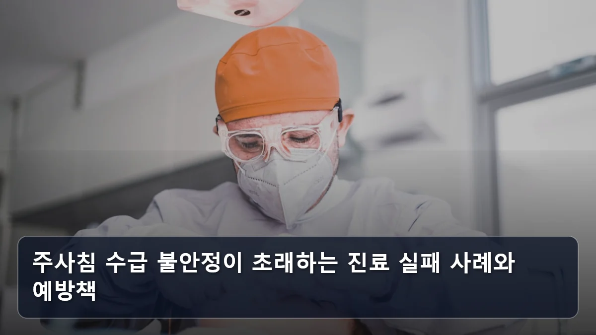 주사침 수급 불안정이 초래하는 진료 실패 사례와 예방책 관련 이미지