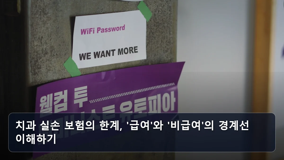 치과 실손 보험의 한계, '급여'와 '비급여'의 경계선 이해하기 관련 이미지