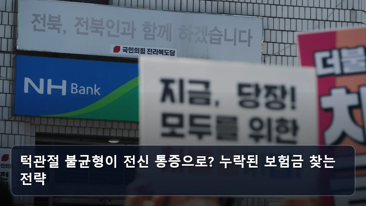 턱관절 불균형이 전신 통증으로? 누락된 보험금 찾는 전략 관련 이미지